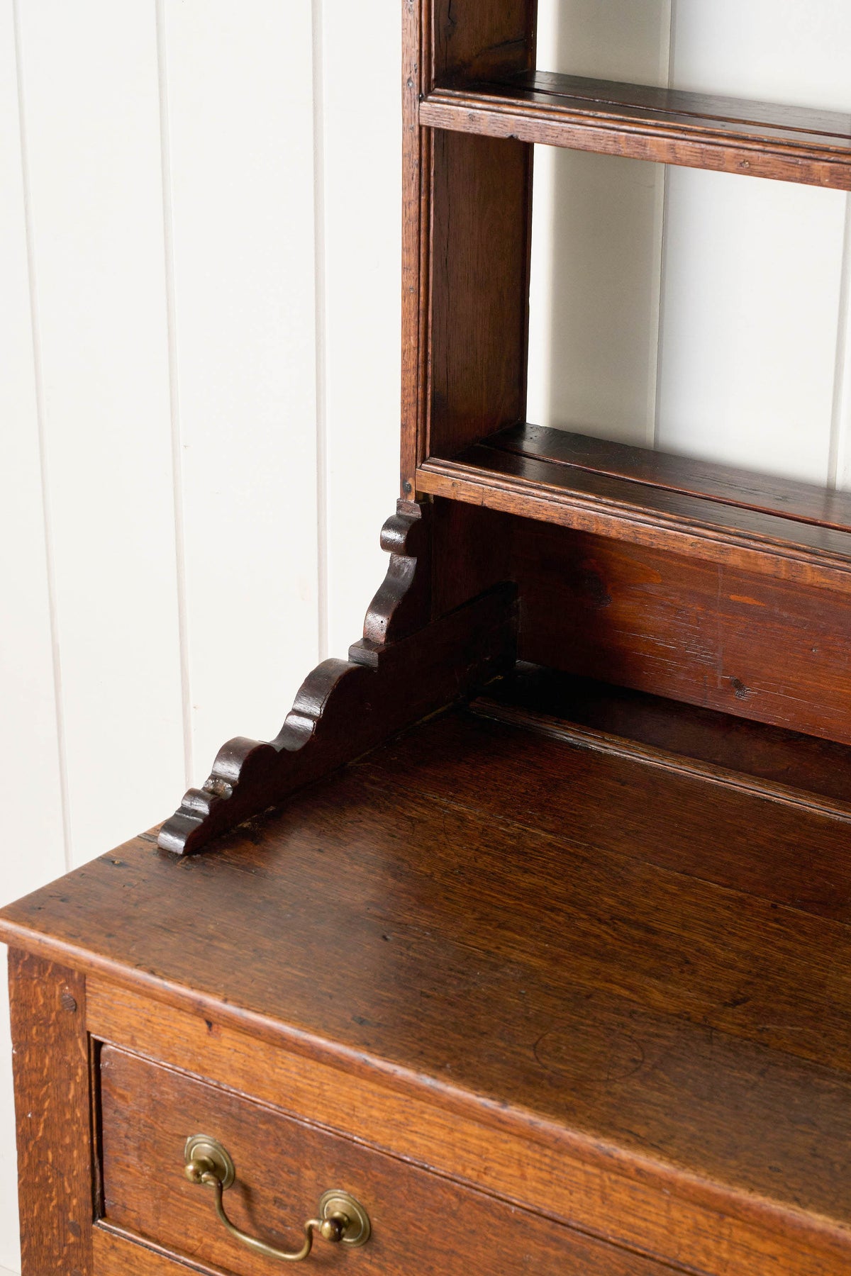 George III Oak Dresser Base with Open Plate Rack (c.1800)