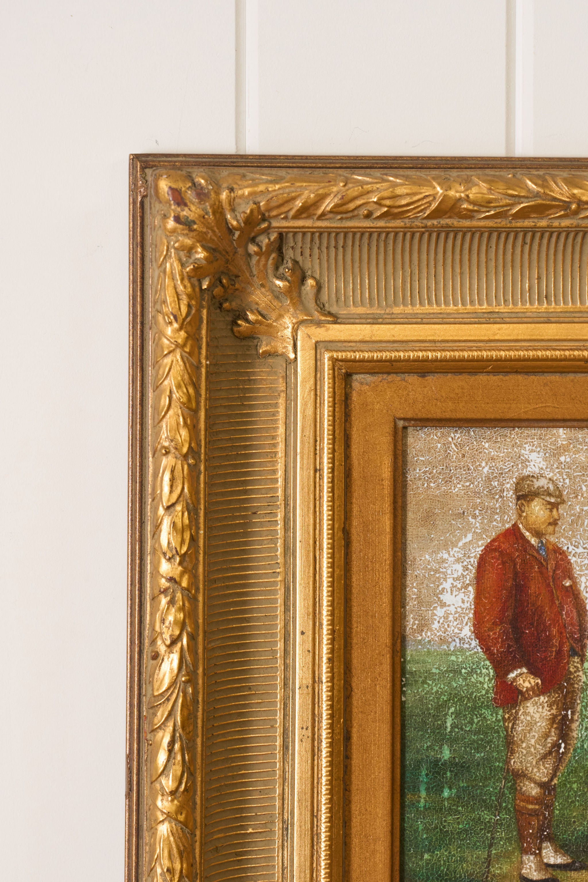 Antique Oil on Canvas Golf Scene (signed; c. 1910)