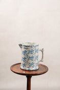 Load image into Gallery viewer, Antique Light Blue + White Spongeware Milk Pitcher
