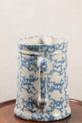Load image into Gallery viewer, Antique Light Blue + White Spongeware Milk Pitcher
