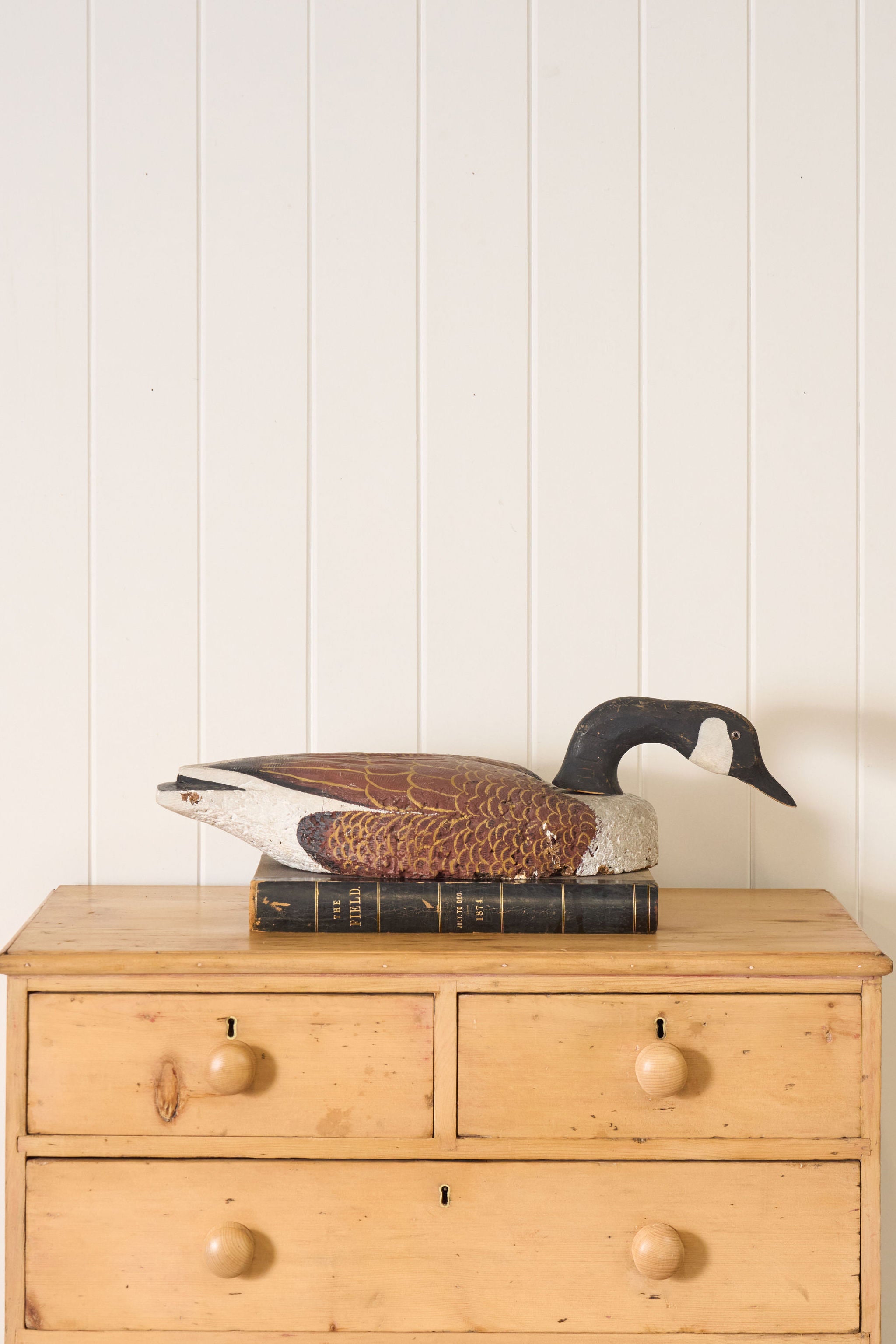 Large Vintage Hand Painted Cork Goose Decoy