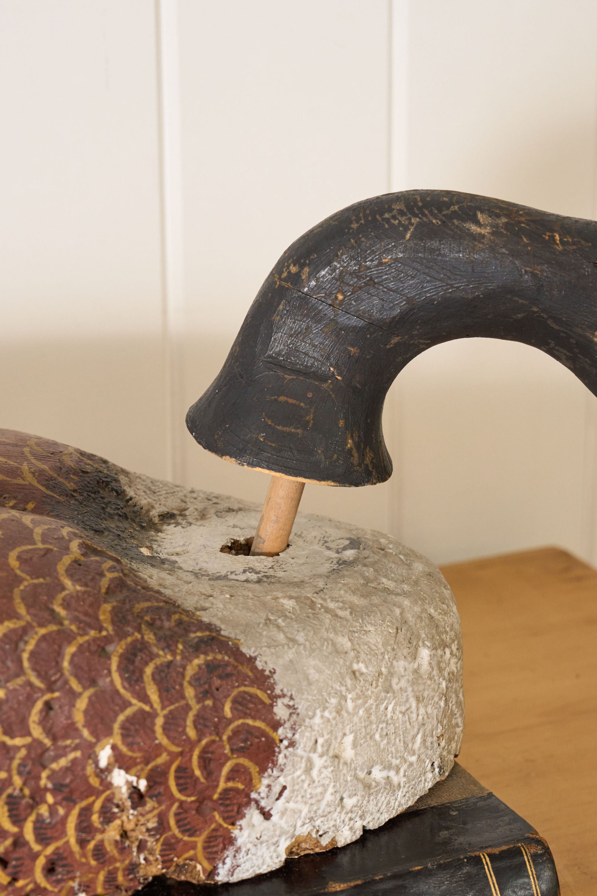 Large Vintage Hand Painted Cork Goose Decoy