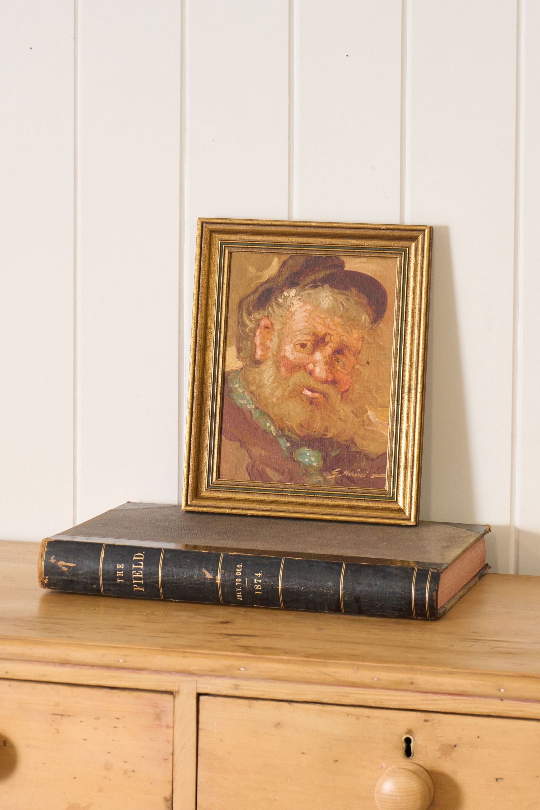 Signed Oil on Board of Old Man (signed + dated 1971)