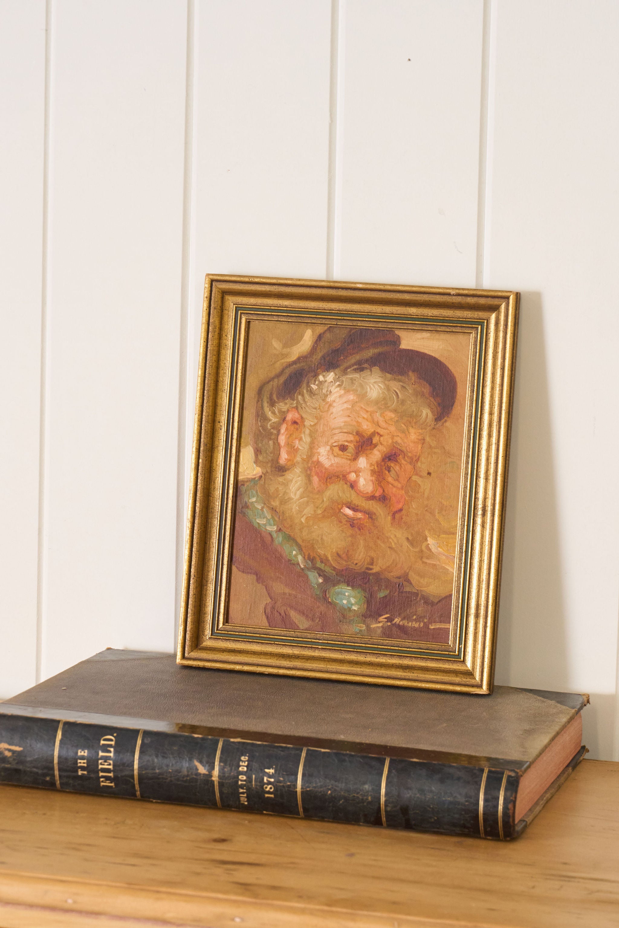 Signed Oil on Board of Old Man (signed + dated 1971)