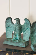 Load image into Gallery viewer, PAIR of Vintage Cast Metal Verdigris Federal Eagle Bookends
