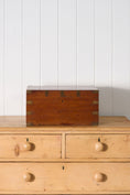 Load image into Gallery viewer, Petite Antique Oak Campaign Trunk with Brass Corners

