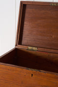 Load image into Gallery viewer, Petite Antique Oak Campaign Trunk with Brass Corners
