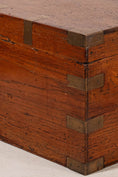 Load image into Gallery viewer, Petite Antique Oak Campaign Trunk with Brass Corners
