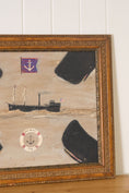 Load image into Gallery viewer, Contemporary Oil on Board "HMS Emma 1906" in Vintage Frame by Joe Onion (American)
