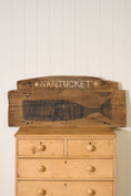 Load image into Gallery viewer, Antique Wooden Wagon Back; Later Painted Nantucket Whale
