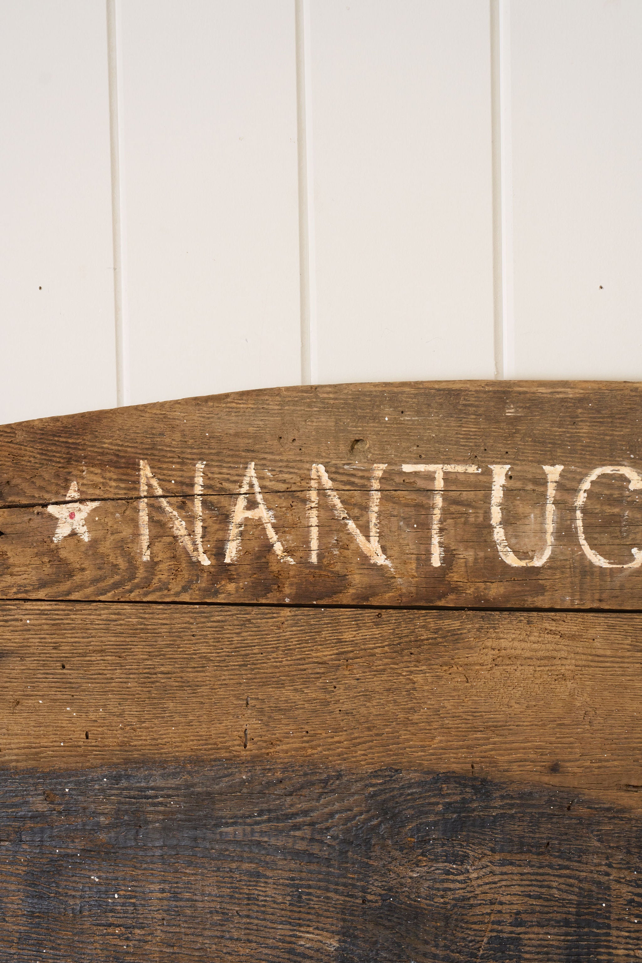 Antique Wooden Wagon Back; Later Painted Nantucket Whale
