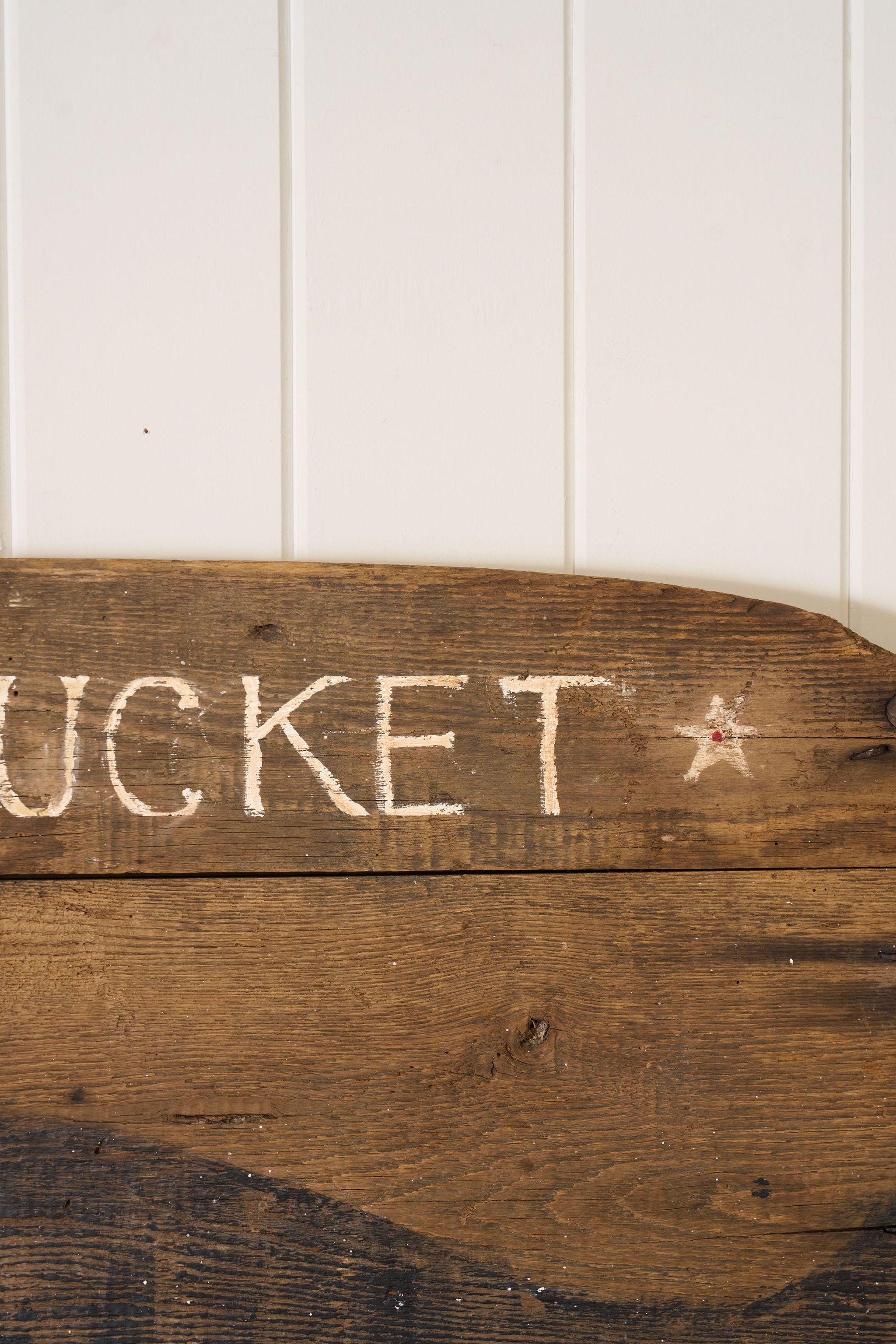 Antique Wooden Wagon Back; Later Painted Nantucket Whale