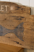 Load image into Gallery viewer, Antique Wooden Wagon Back; Later Painted Nantucket Whale
