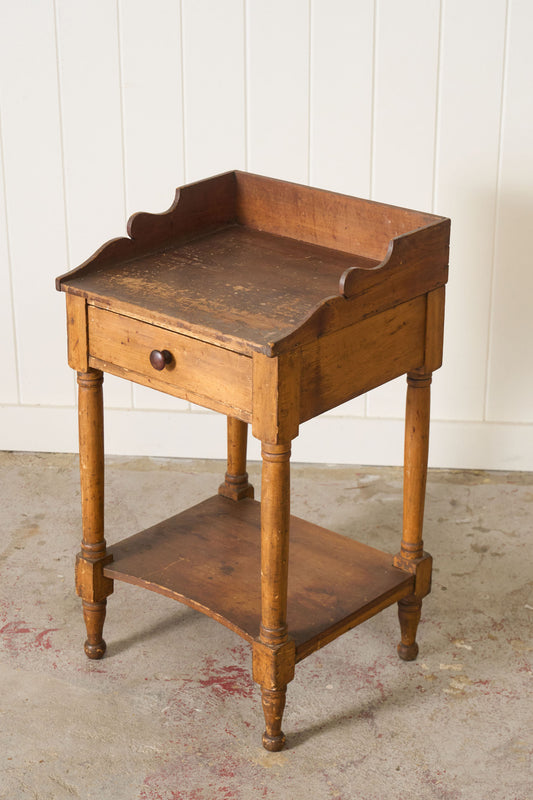 Early American Single Drawer Pine Side Table