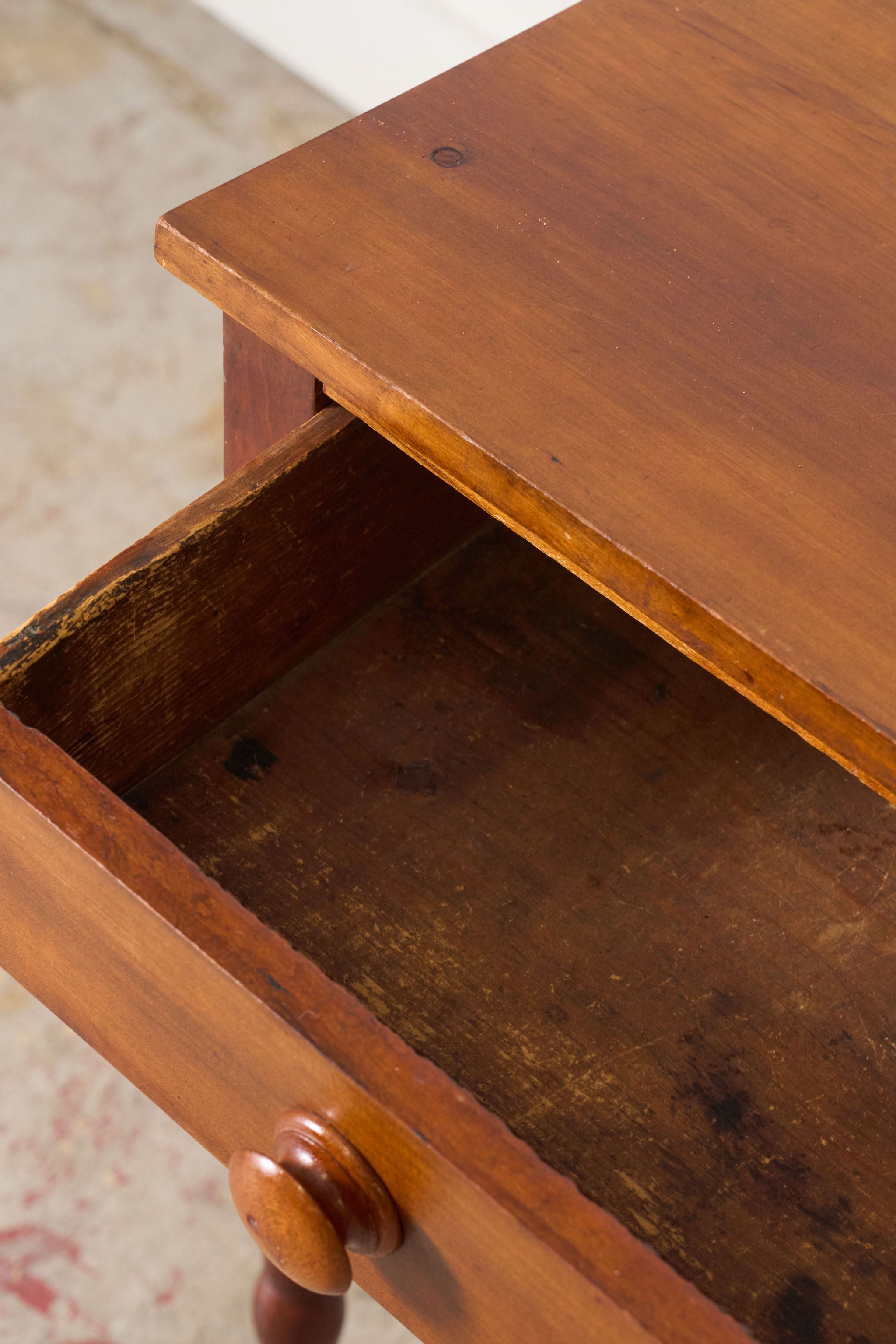 Antique American One Drawer Cherry Side Table (c. 1850)