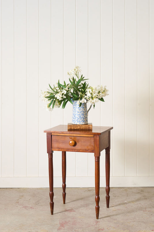 Antique American One Drawer Cherry Side Table (c. 1850)