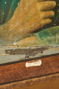 Load image into Gallery viewer, Signed Oil on Canvas of 'Old Albert' with Coors Beer Sign (d. 1983) | in Handmade Oak Frame
