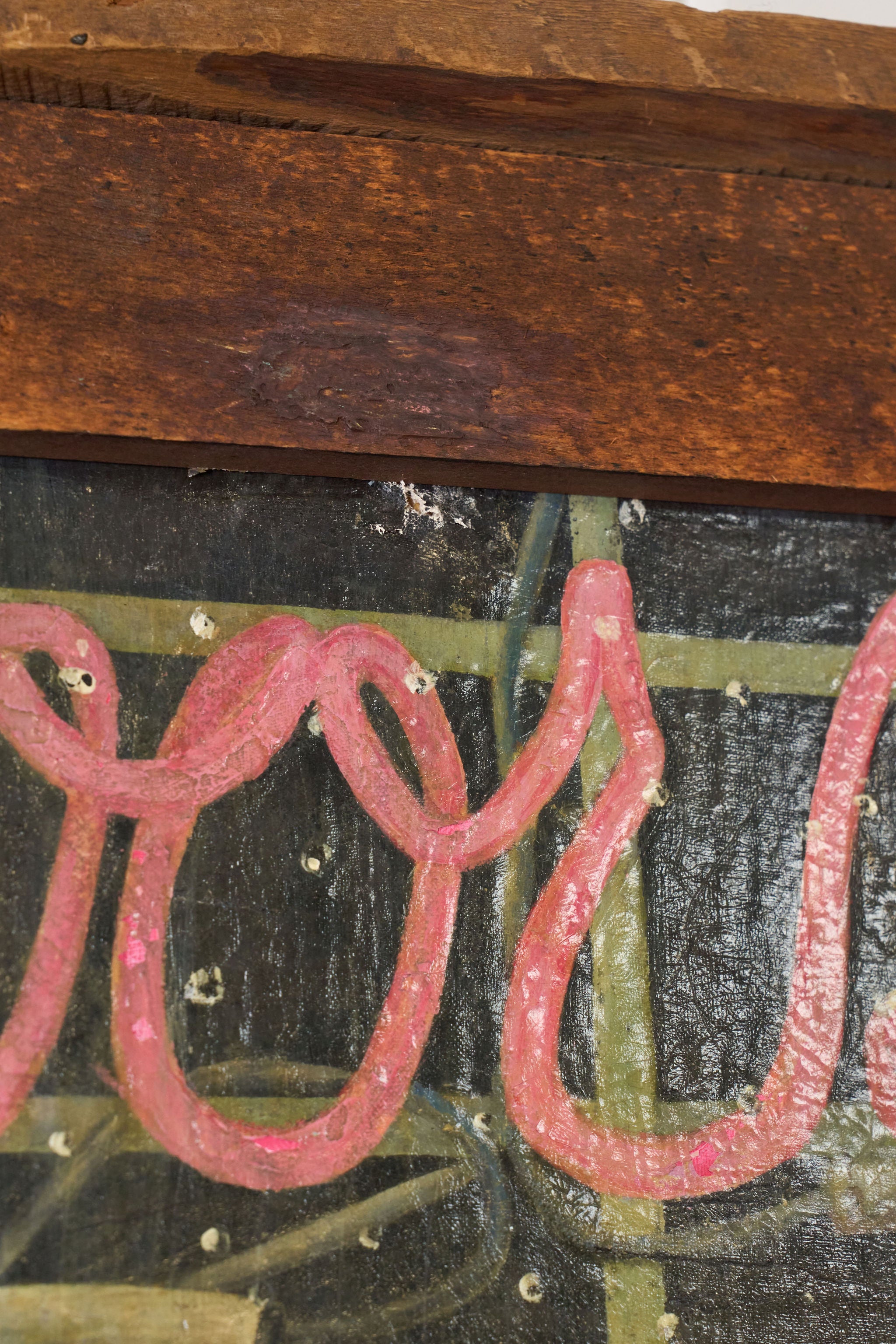 Signed Oil on Canvas of 'Old Albert' with Coors Beer Sign (d. 1983) | in Handmade Oak Frame