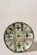 Load image into Gallery viewer, Mid-Century Hand Painted Green Plaid Ceramic Plate | by John Taylor
