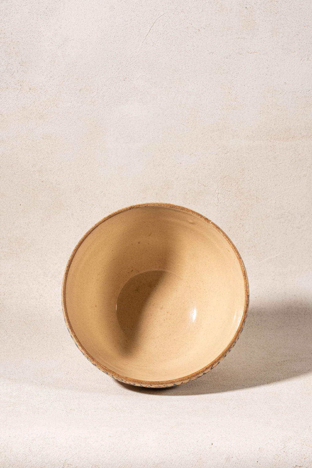 Vintage Large Brown + Blue Spongeware Bowl