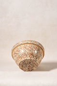 Load image into Gallery viewer, Vintage Large Brown + Blue Spongeware Bowl

