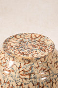 Load image into Gallery viewer, Vintage Large Brown + Blue Spongeware Bowl
