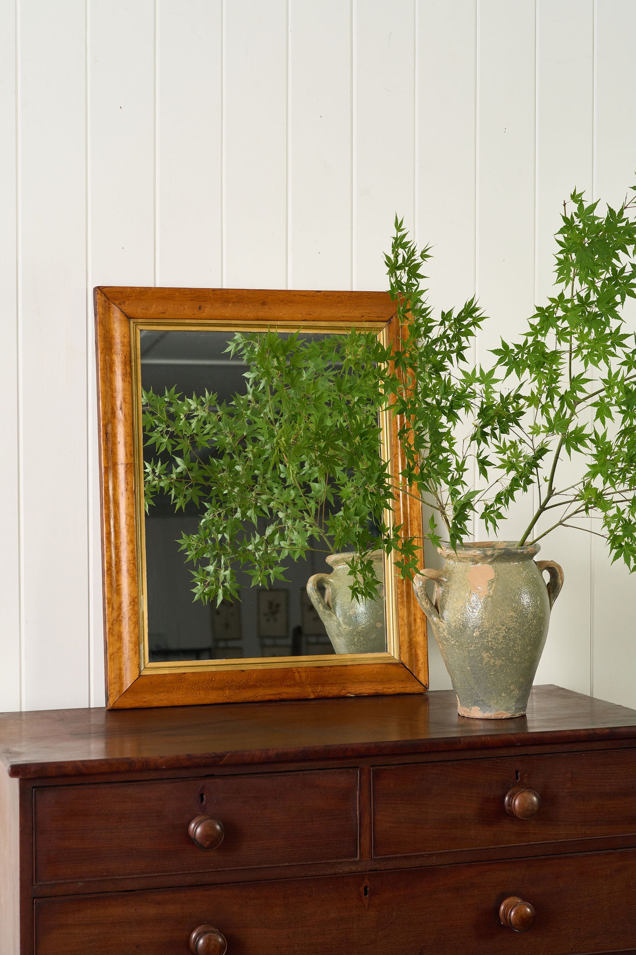 19th Century English Birdseye Maple Mirror
