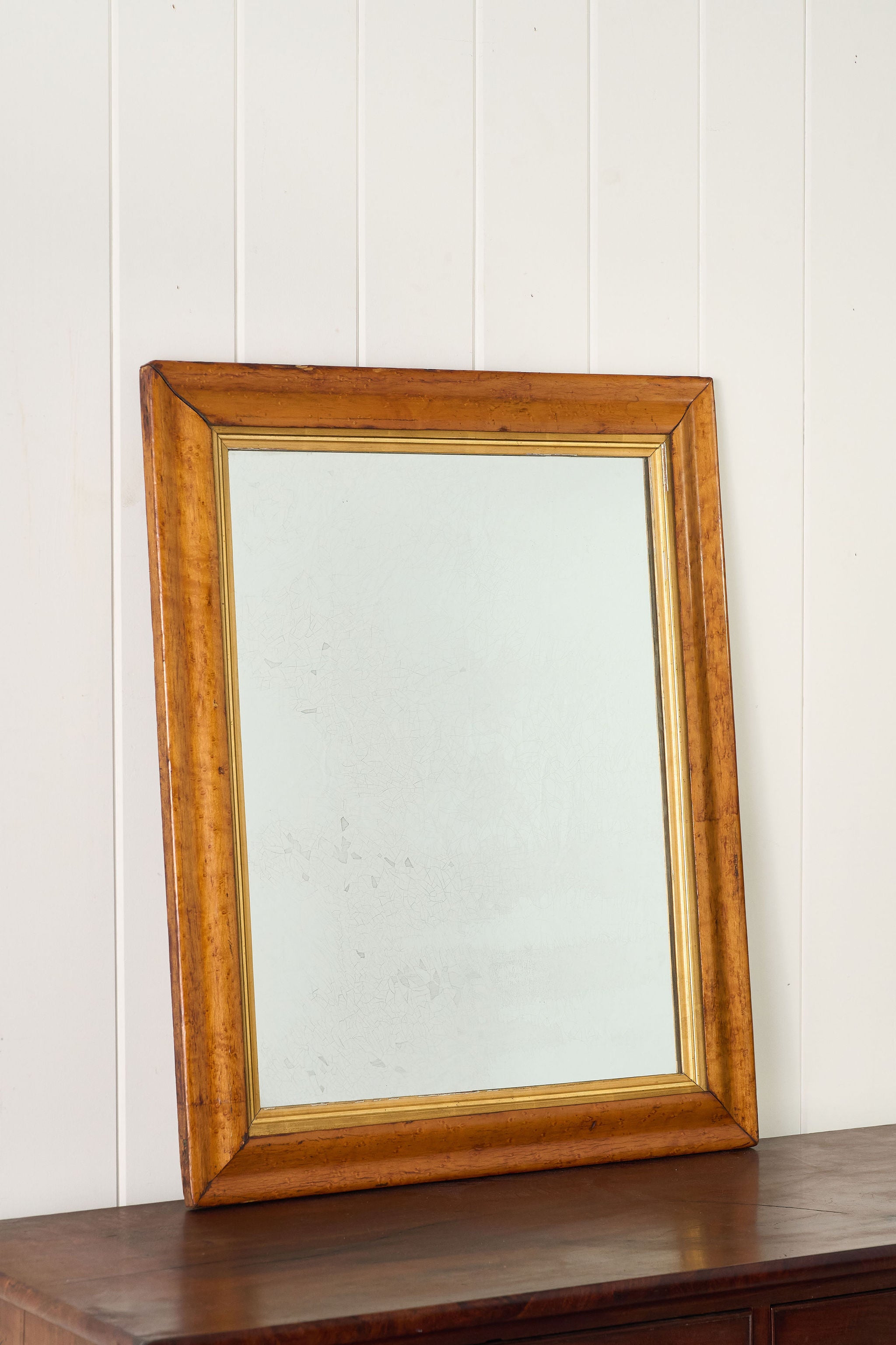 19th Century English Birdseye Maple Mirror