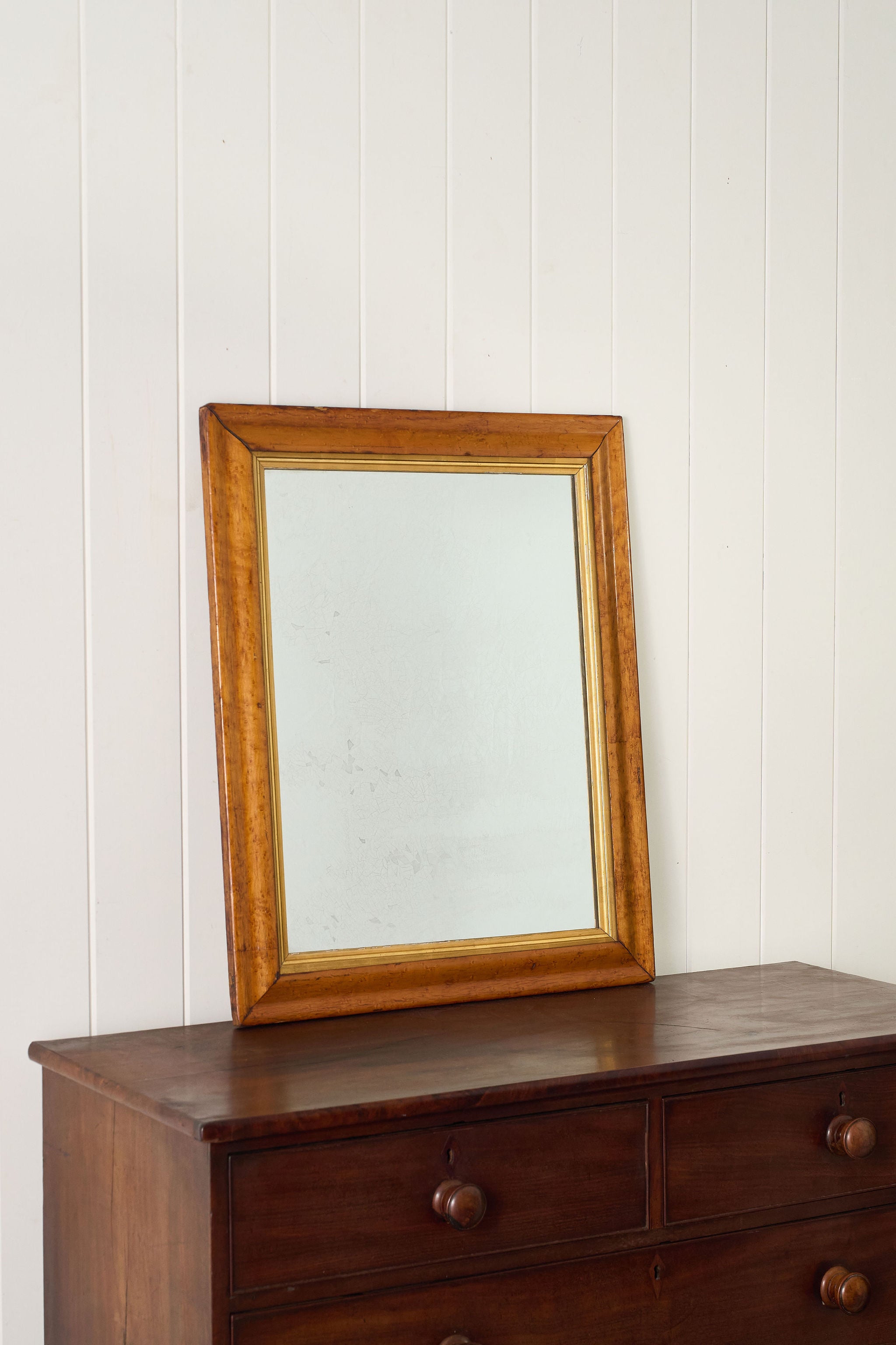 19th Century English Birdseye Maple Mirror