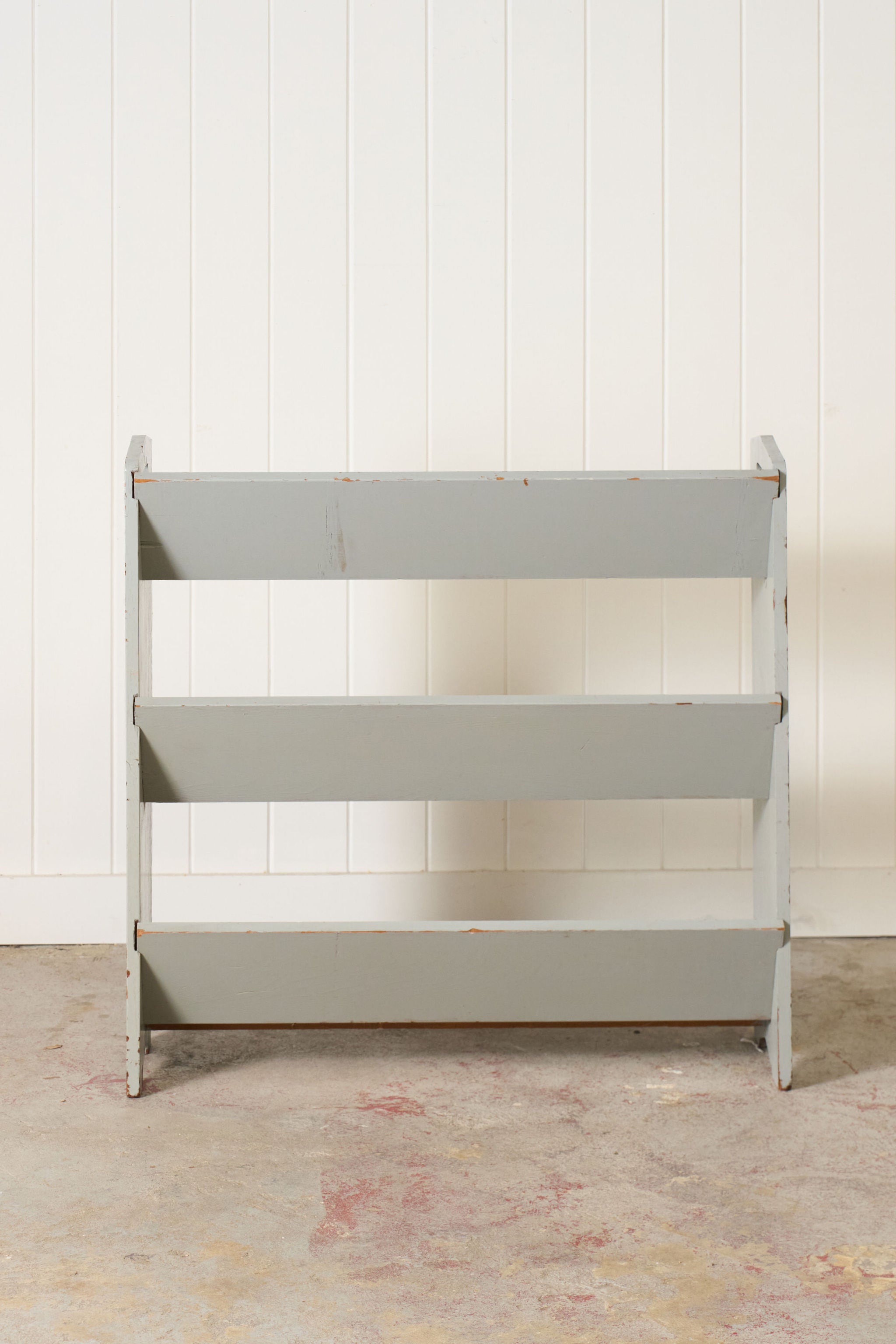 Vintage Blue Painted Trough Bookshelf