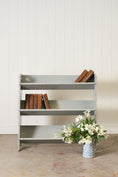 Load image into Gallery viewer, Vintage Blue Painted Trough Bookshelf

