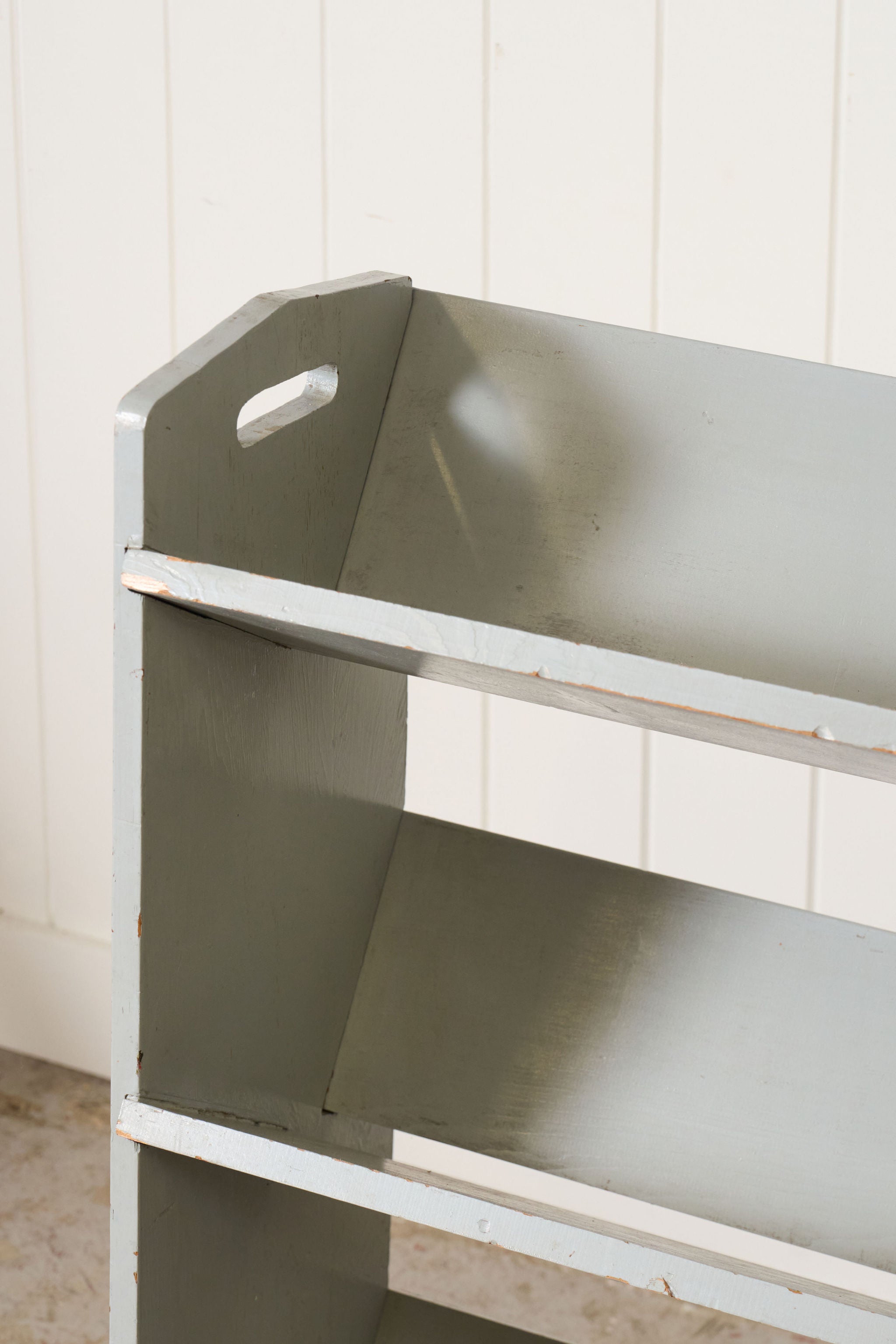 Vintage Blue Painted Trough Bookshelf