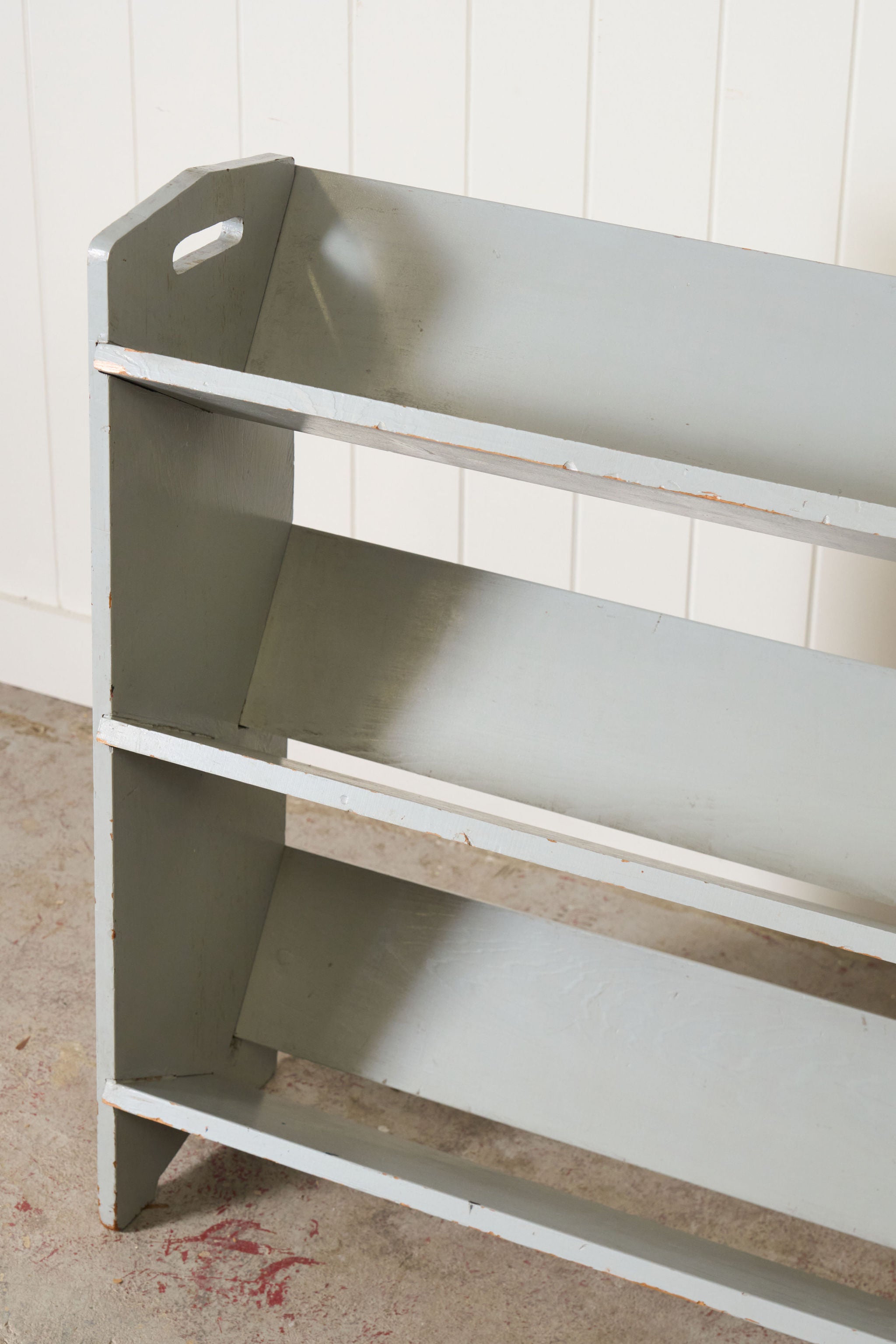 Vintage Blue Painted Trough Bookshelf