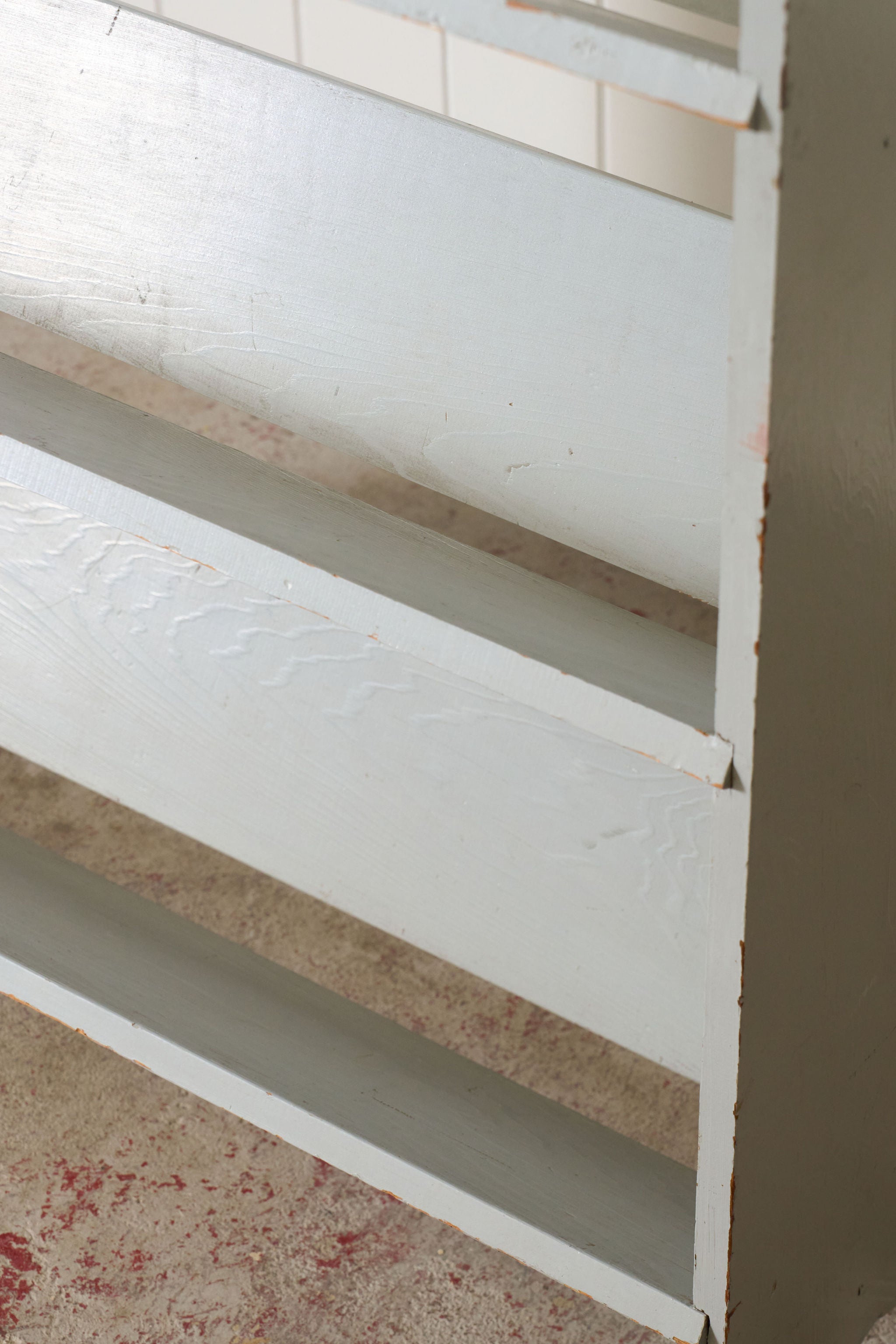 Vintage Blue Painted Trough Bookshelf