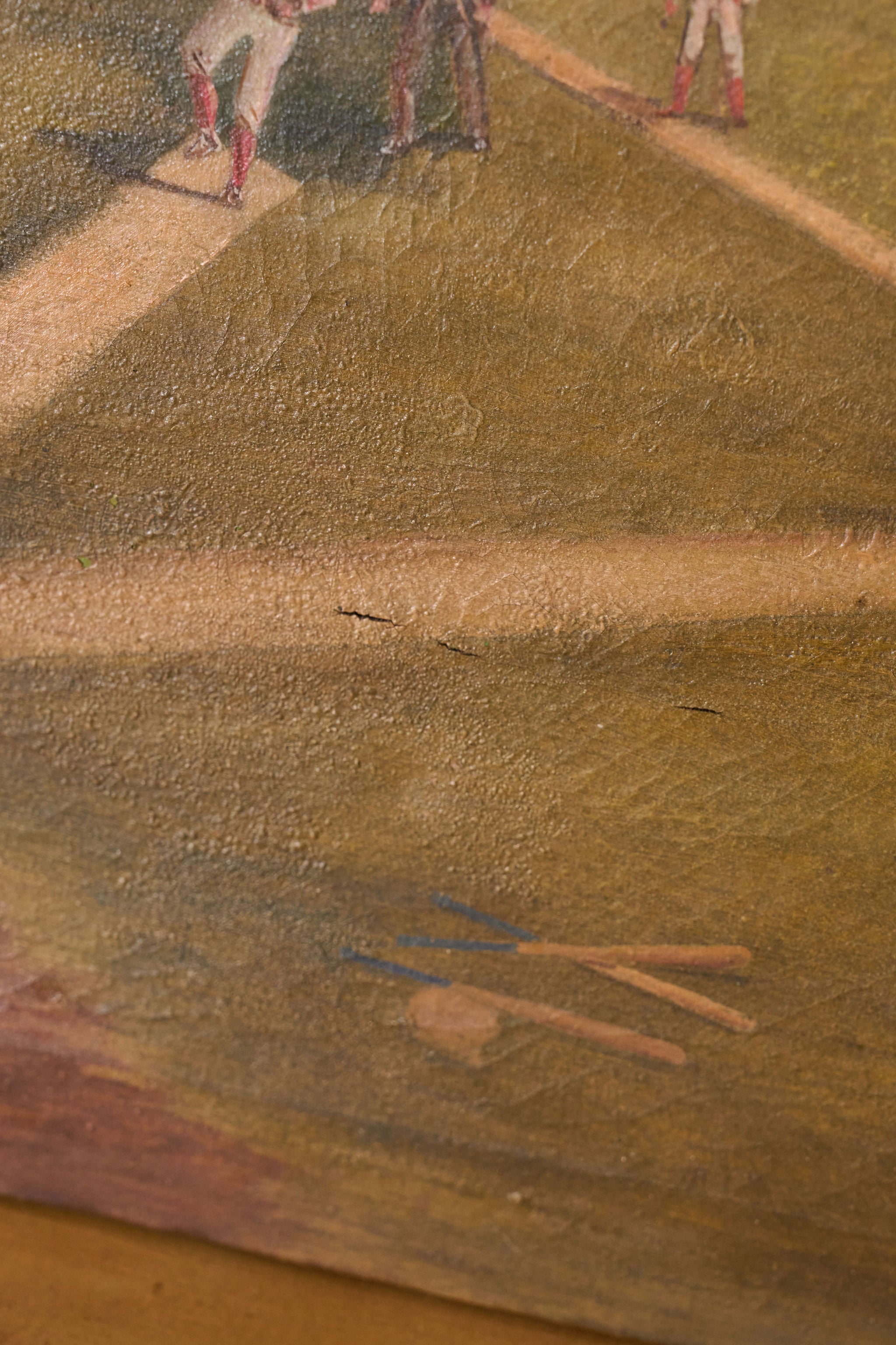 19th Century Oil on Canvas American Baseball Game | Unframed