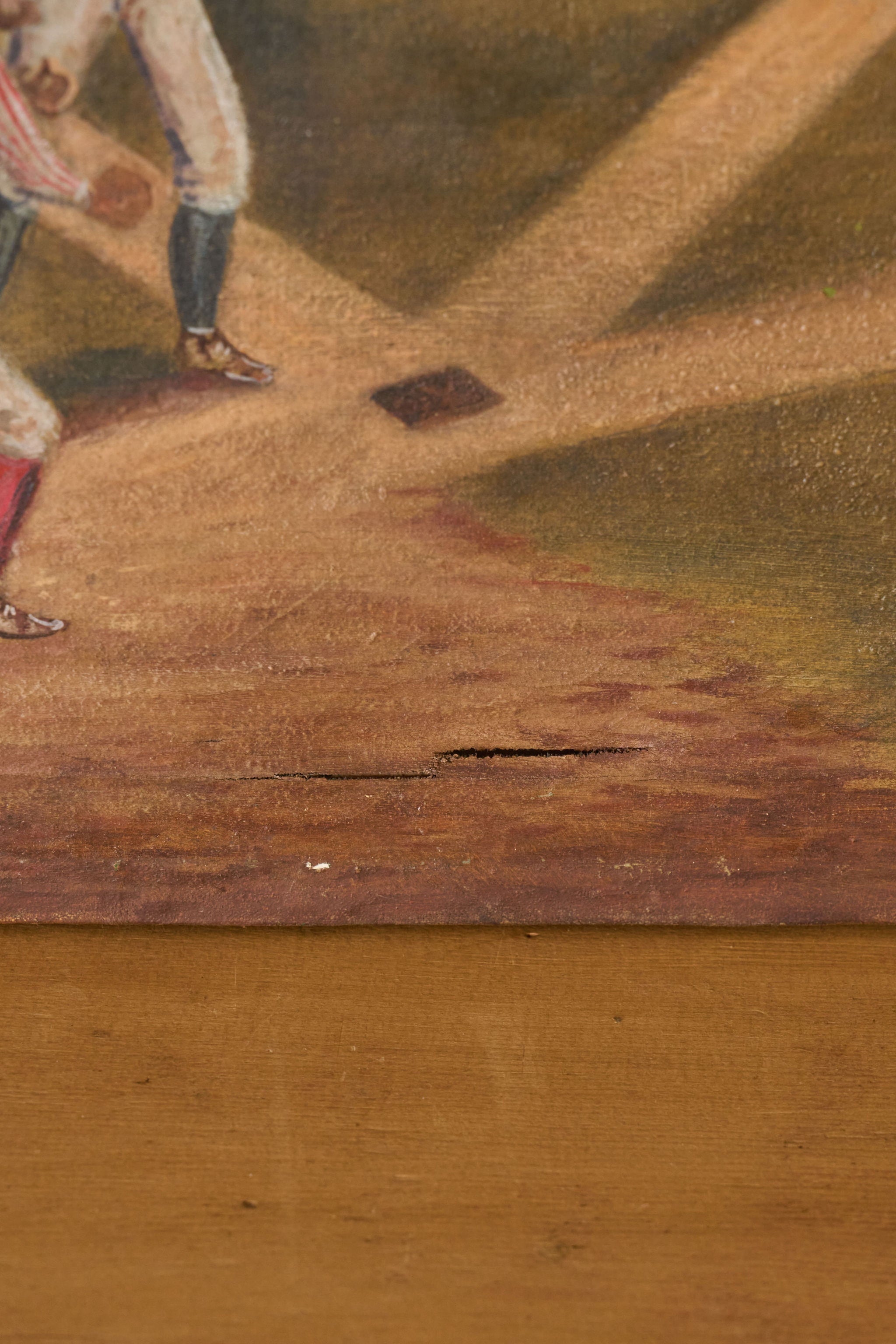19th Century Oil on Canvas American Baseball Game | Unframed