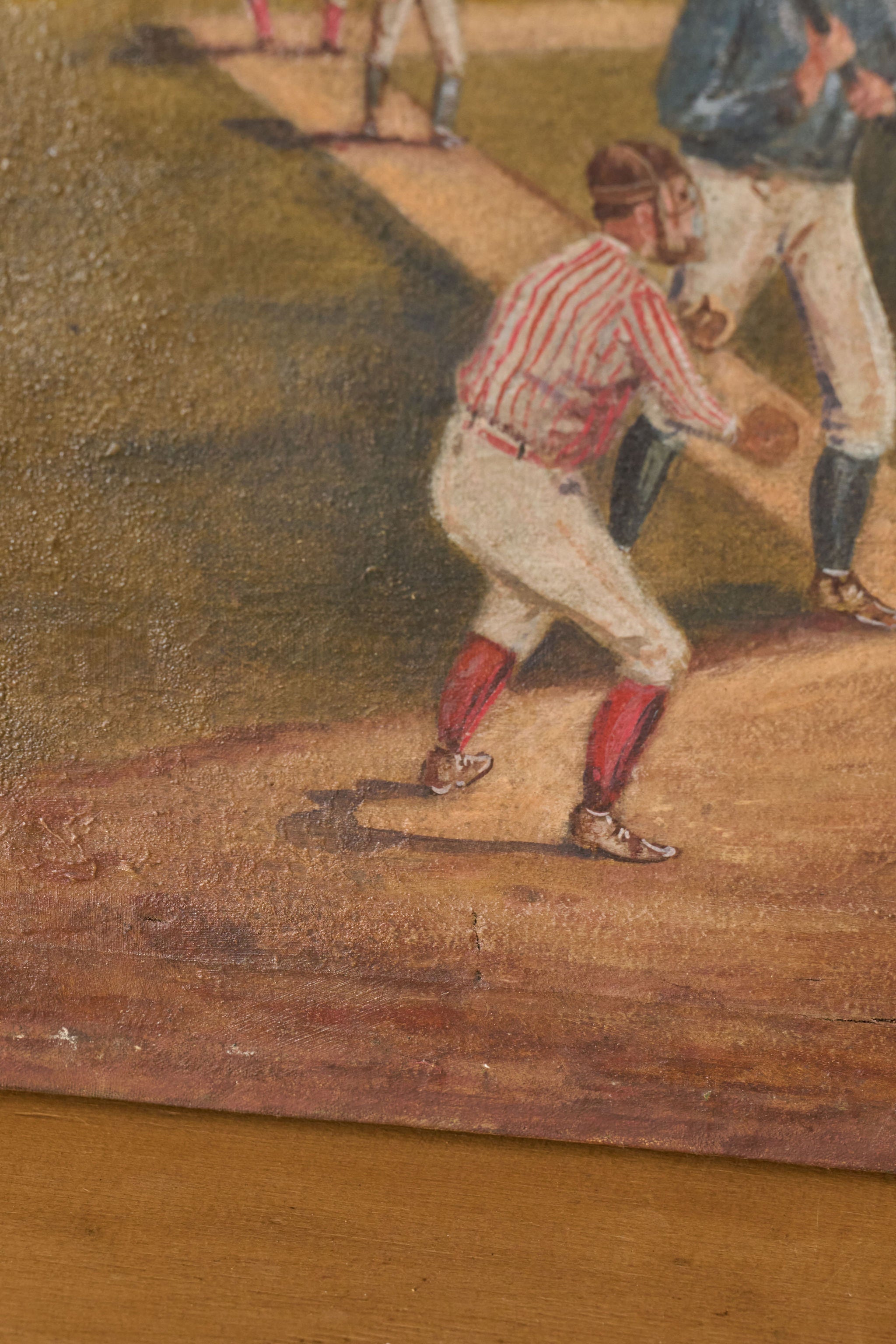 19th Century Oil on Canvas American Baseball Game | Unframed