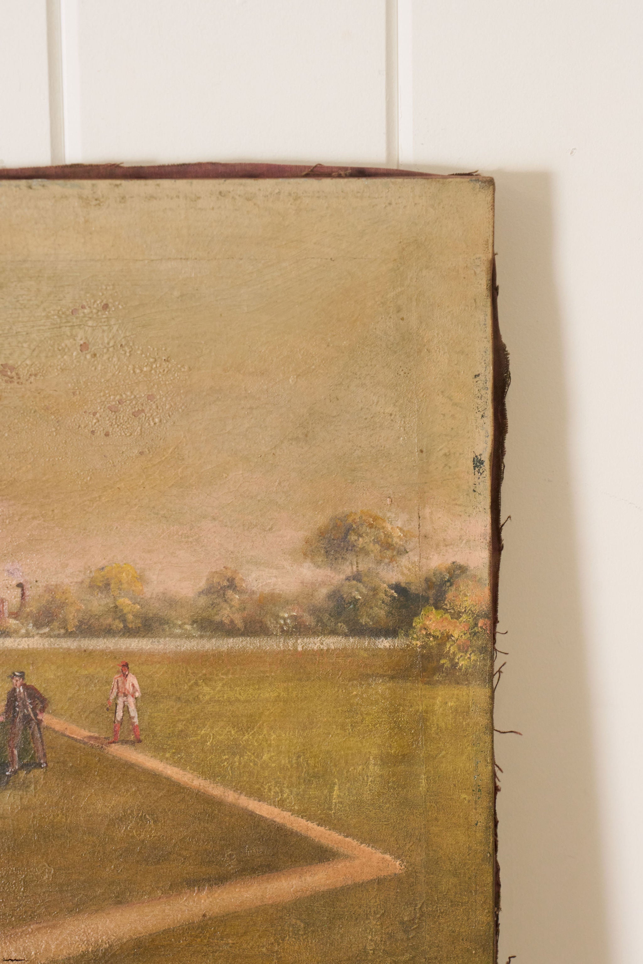 19th Century Oil on Canvas American Baseball Game | Unframed
