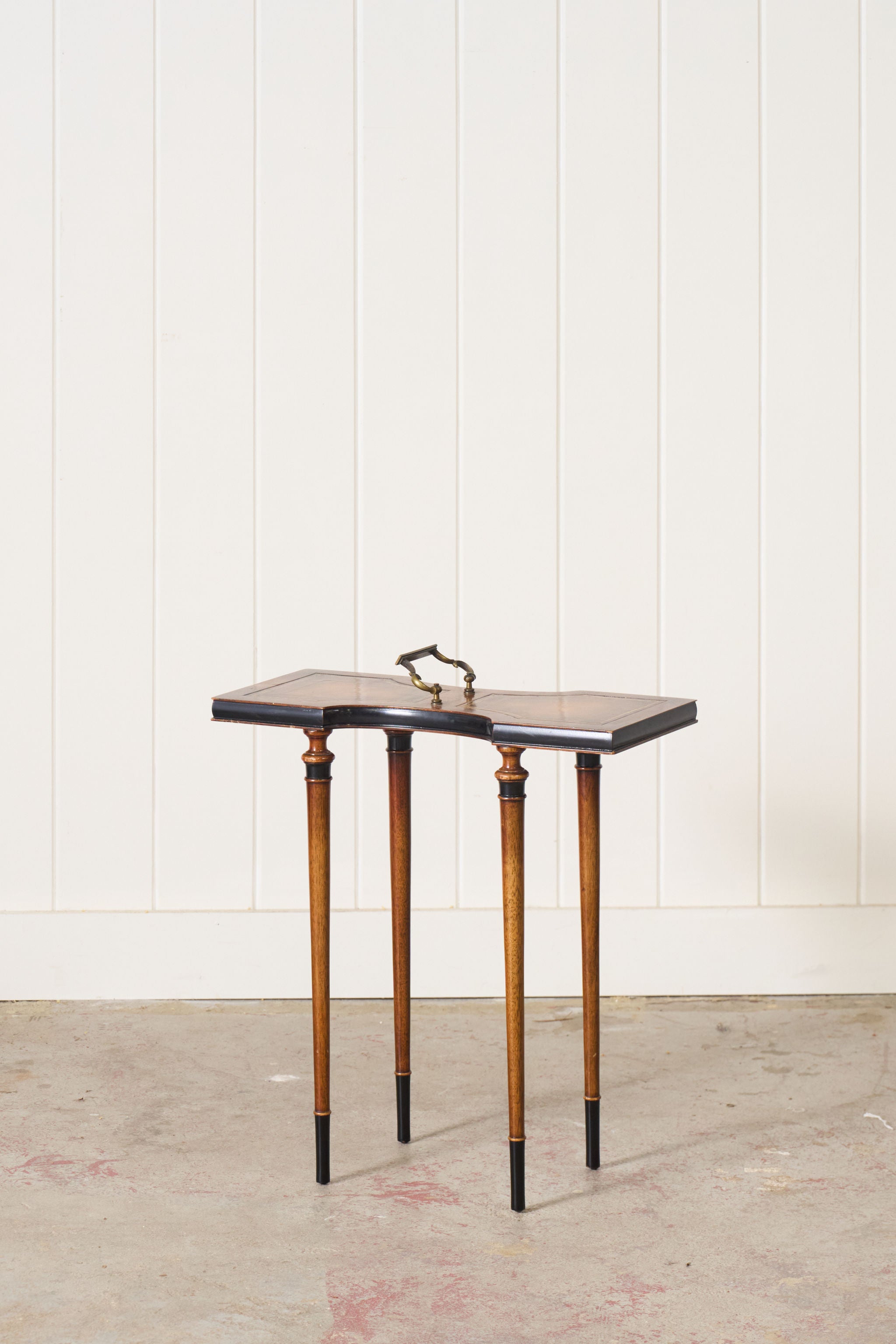Vintage Weiman Leather Top Tea Table