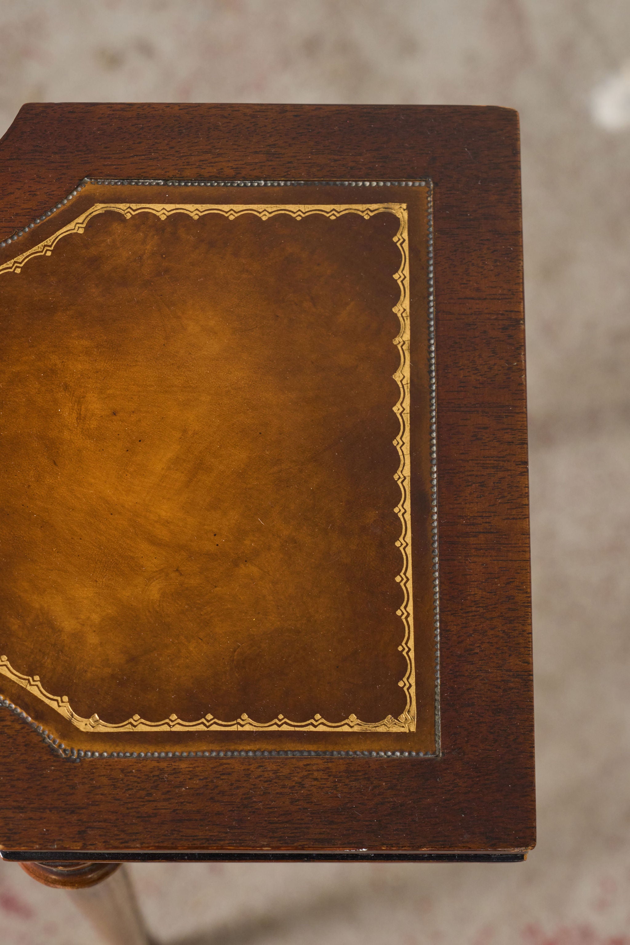 Vintage Weiman Leather Top Tea Table