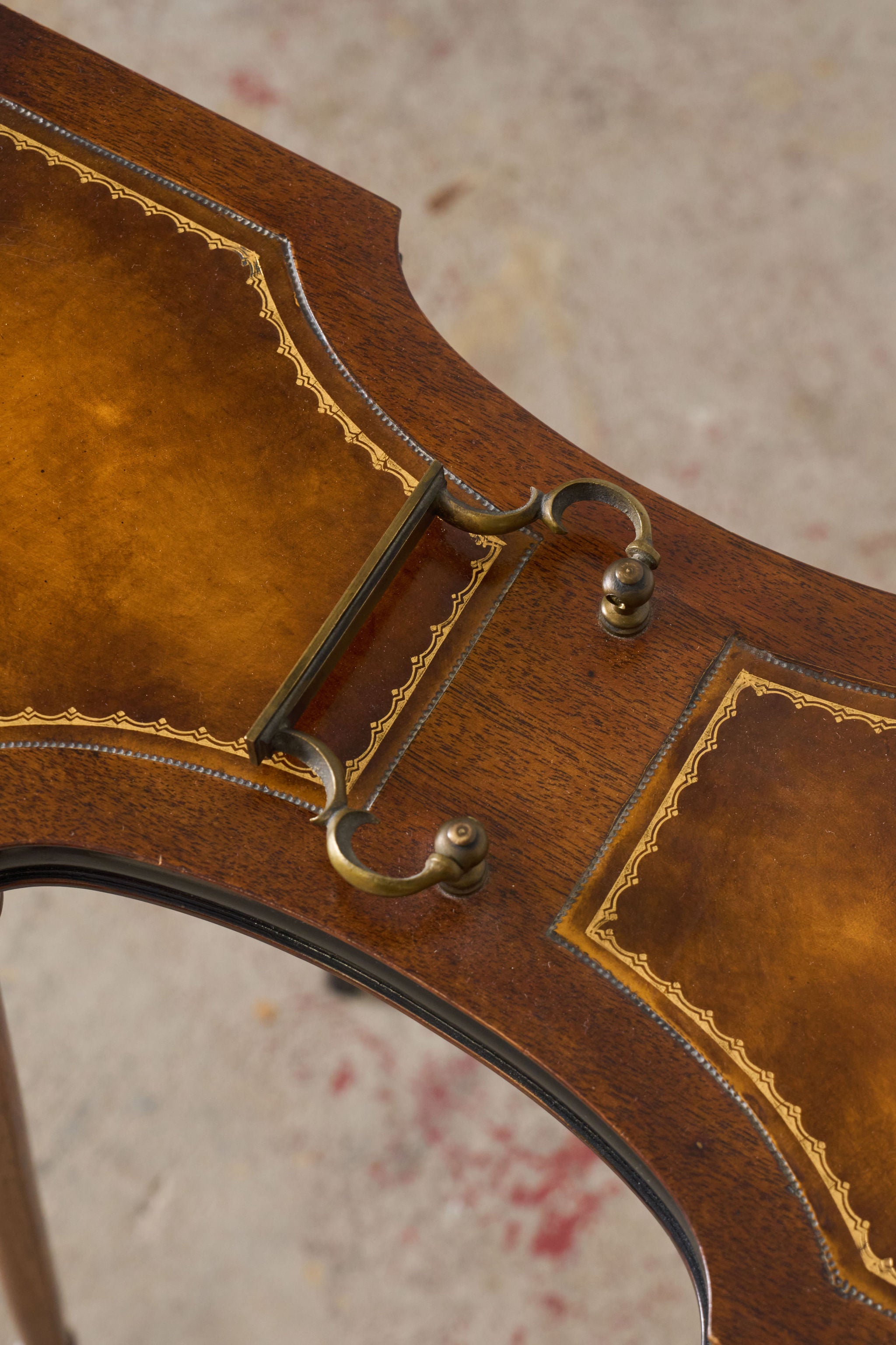 Vintage Weiman Leather Top Tea Table