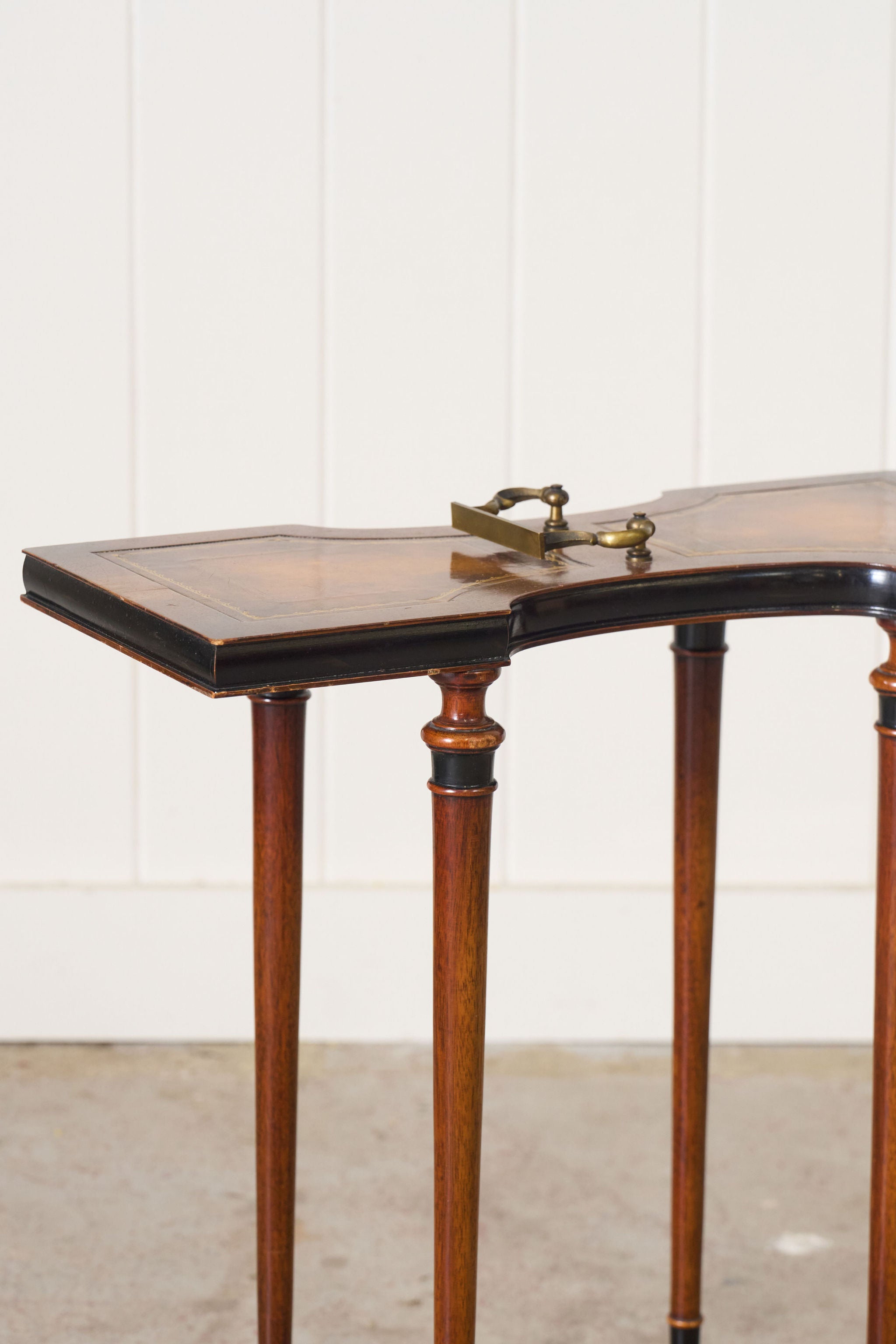 Vintage Weiman Leather Top Tea Table