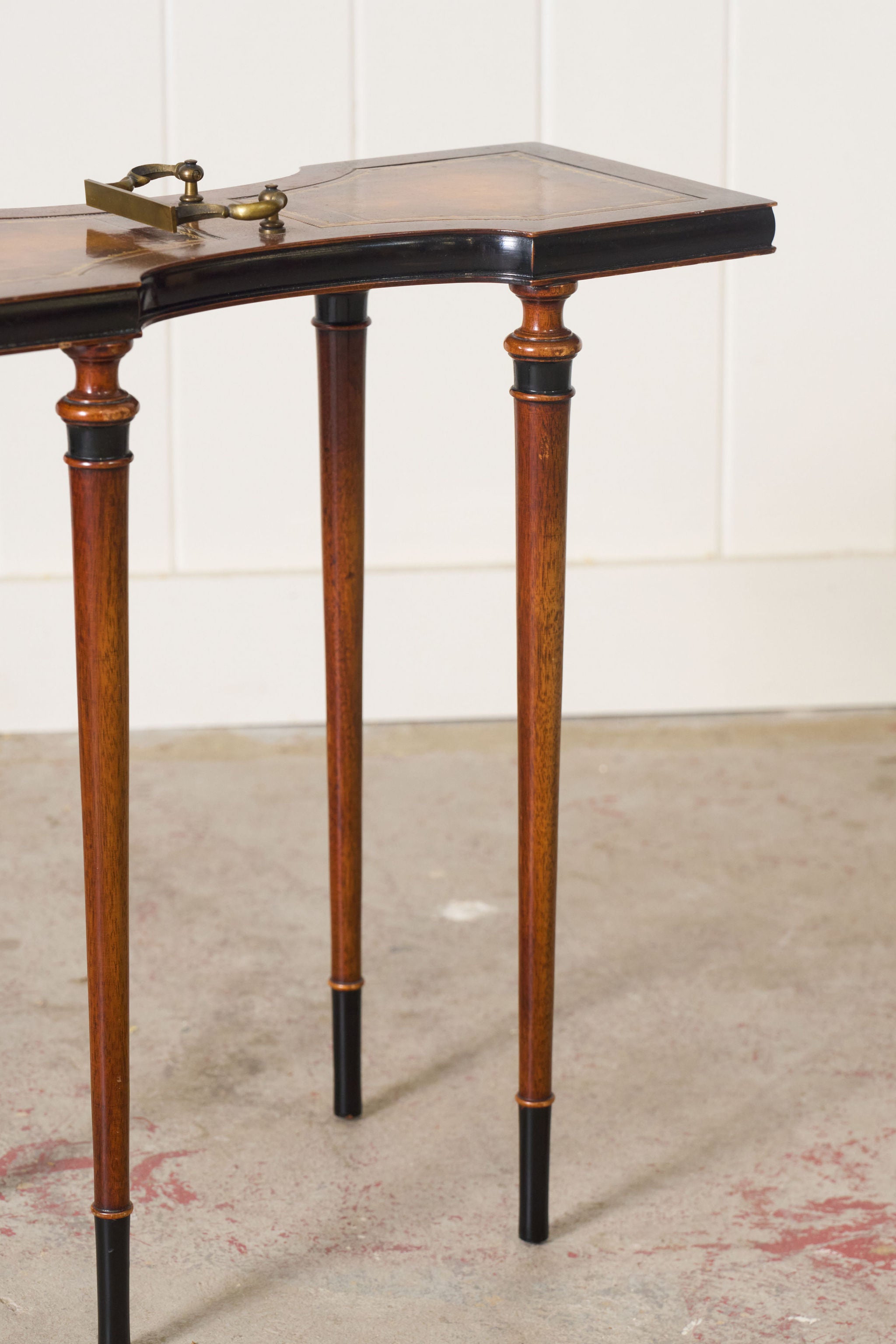 Vintage Weiman Leather Top Tea Table