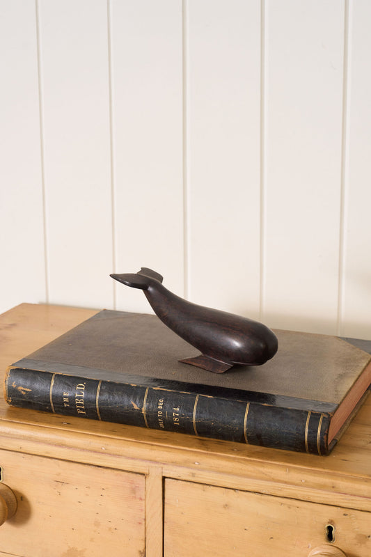 Hand Carved Wooden Mid-Century Whale Figure