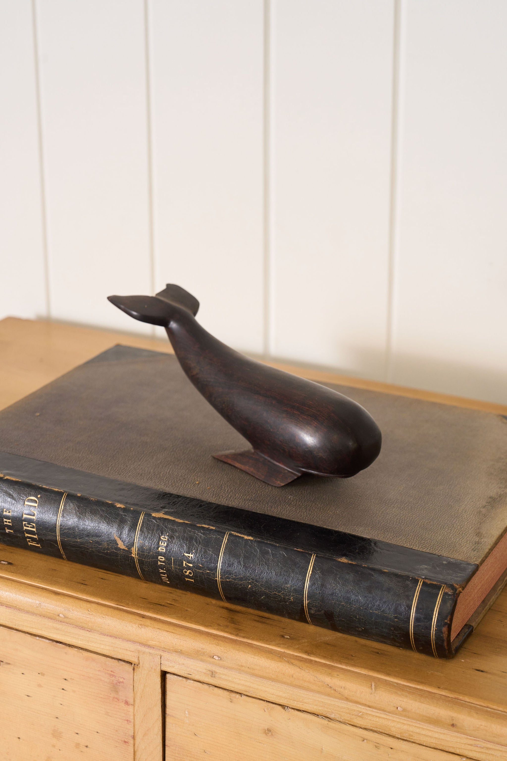 Hand Carved Wooden Mid-Century Whale Figure