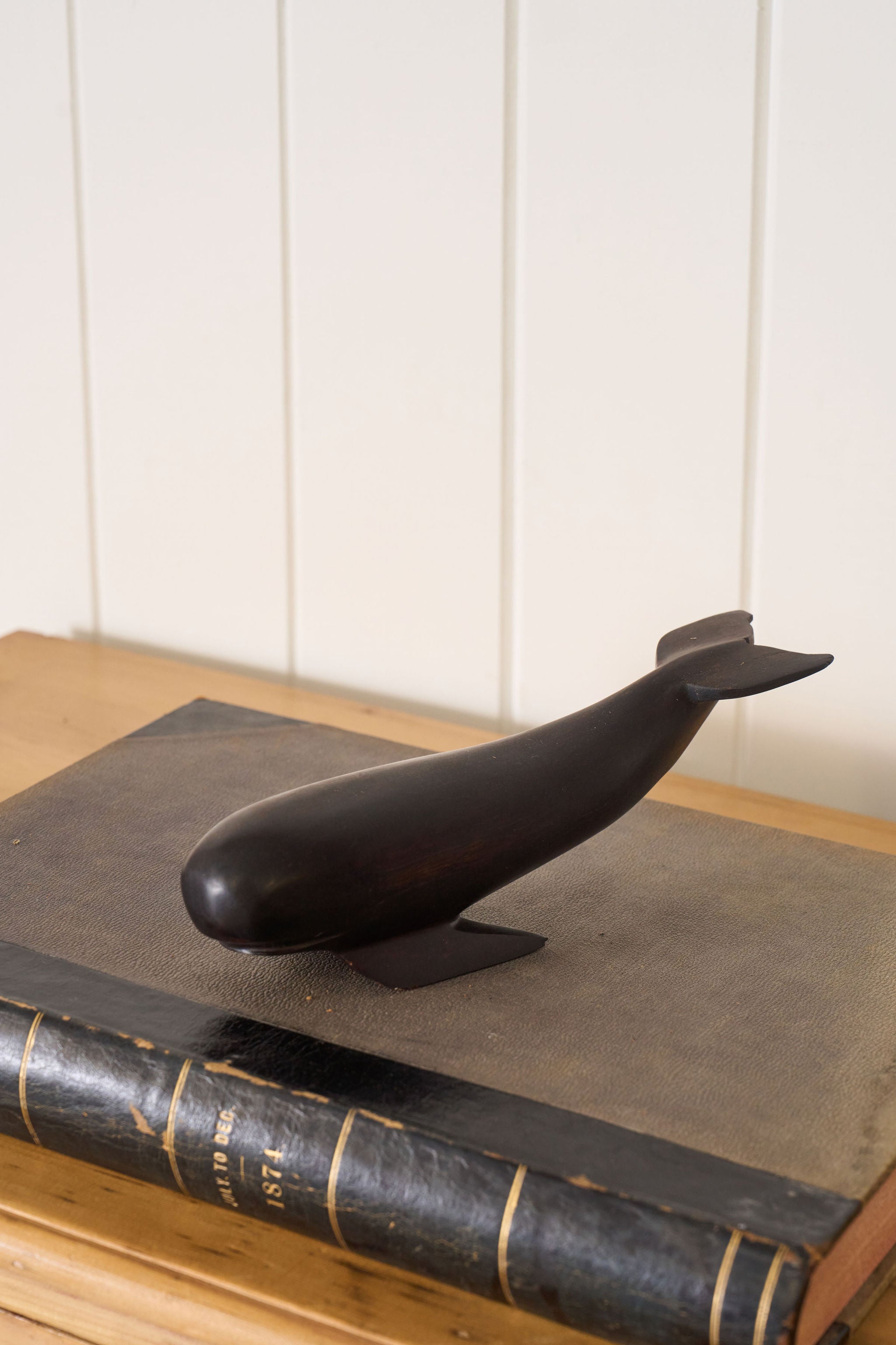 Hand Carved Wooden Mid-Century Whale Figure