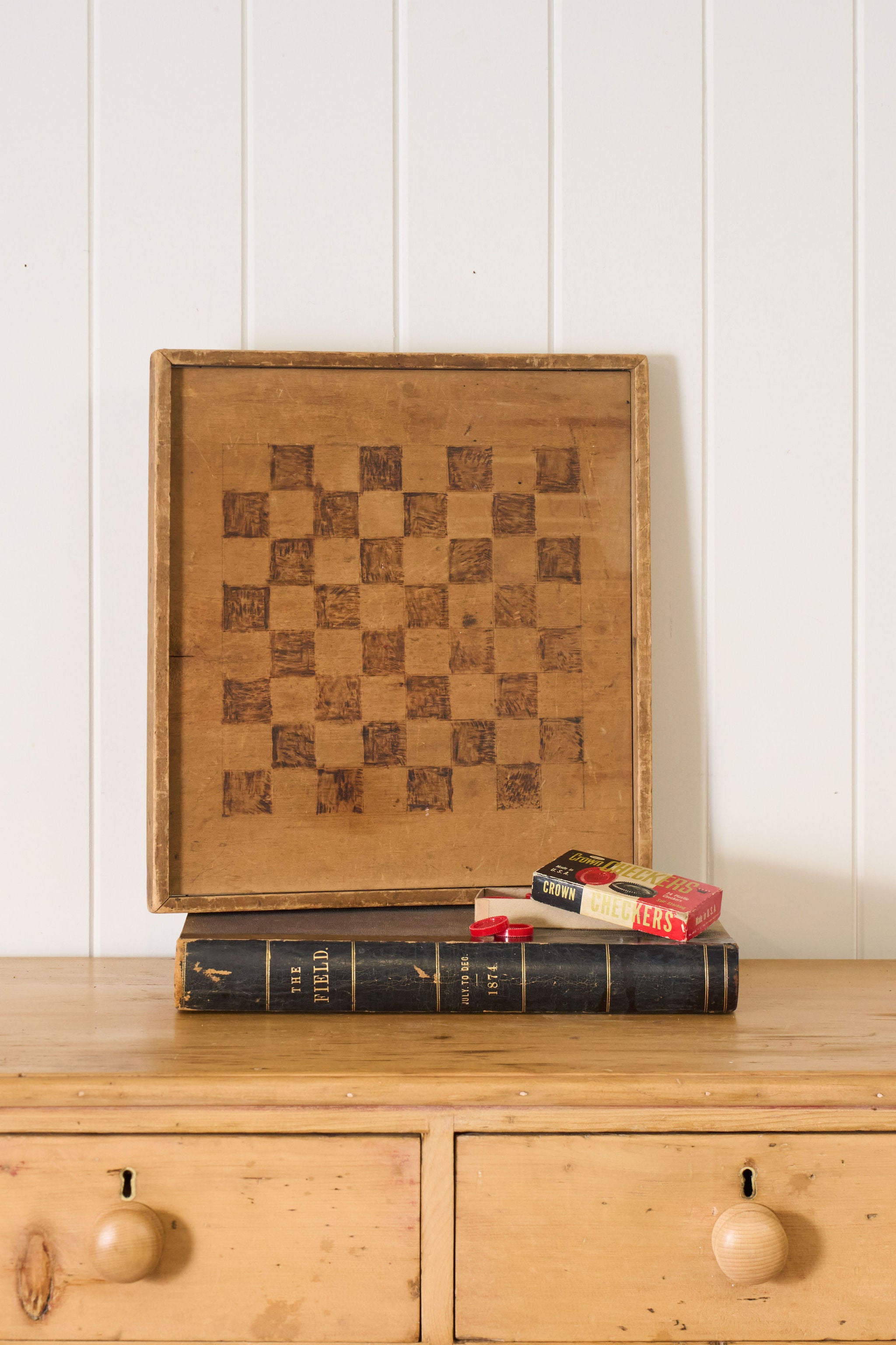 Antique Checkerboard with Checkers | Hand Made in America