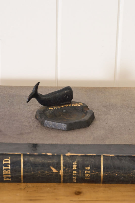 Cast Iron Ash Tray with Whale and Painted 'Nantucket'