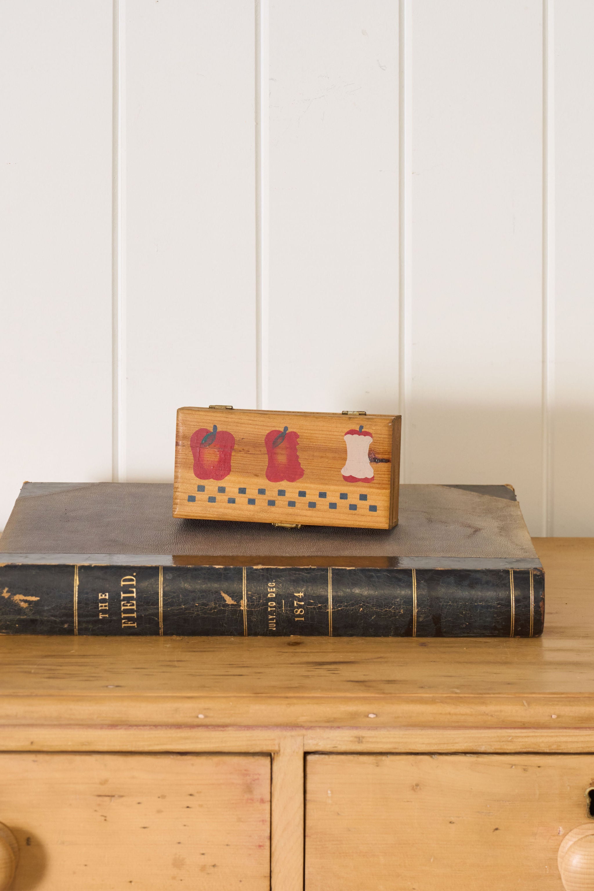 Folk Art Hand Painted Apple Box