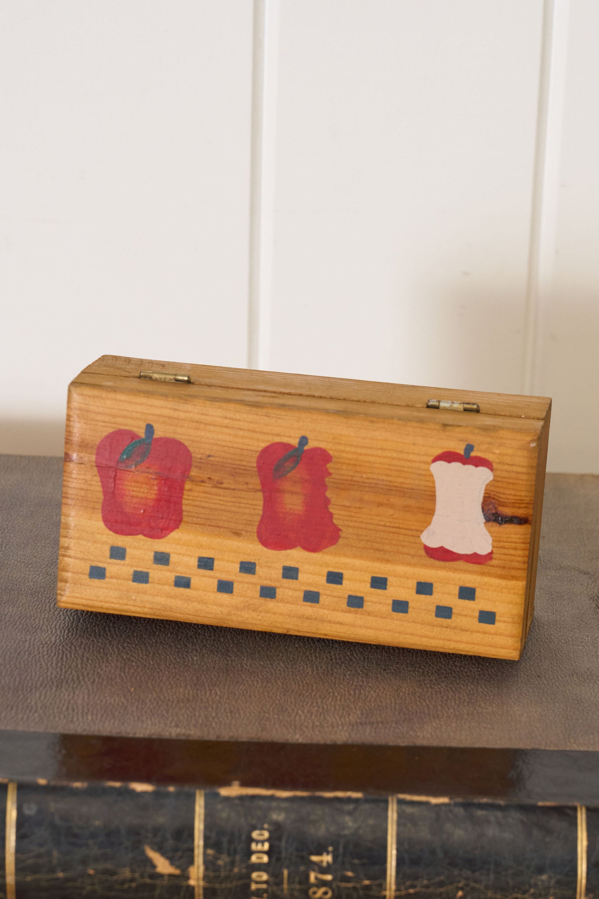Folk Art Hand Painted Apple Box